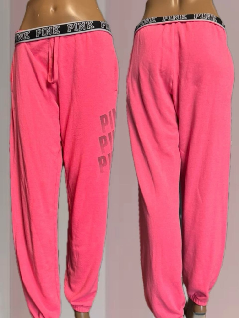 PINK VS Pink Oversized Sweatpants W/ Foldover Waistband